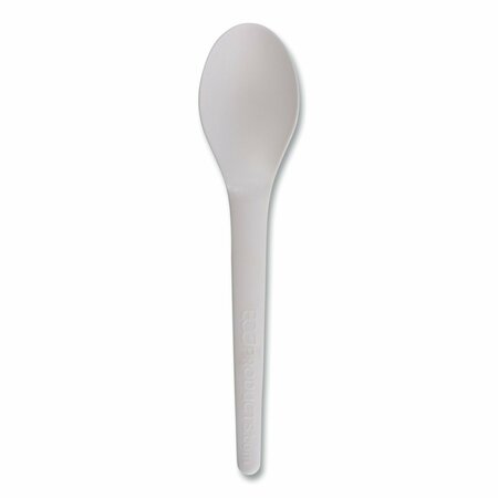 ECO-PRODUCTS Plantware Compostable Cutlery, Spoon, 6 in., White, 1000PK EP-S013-W